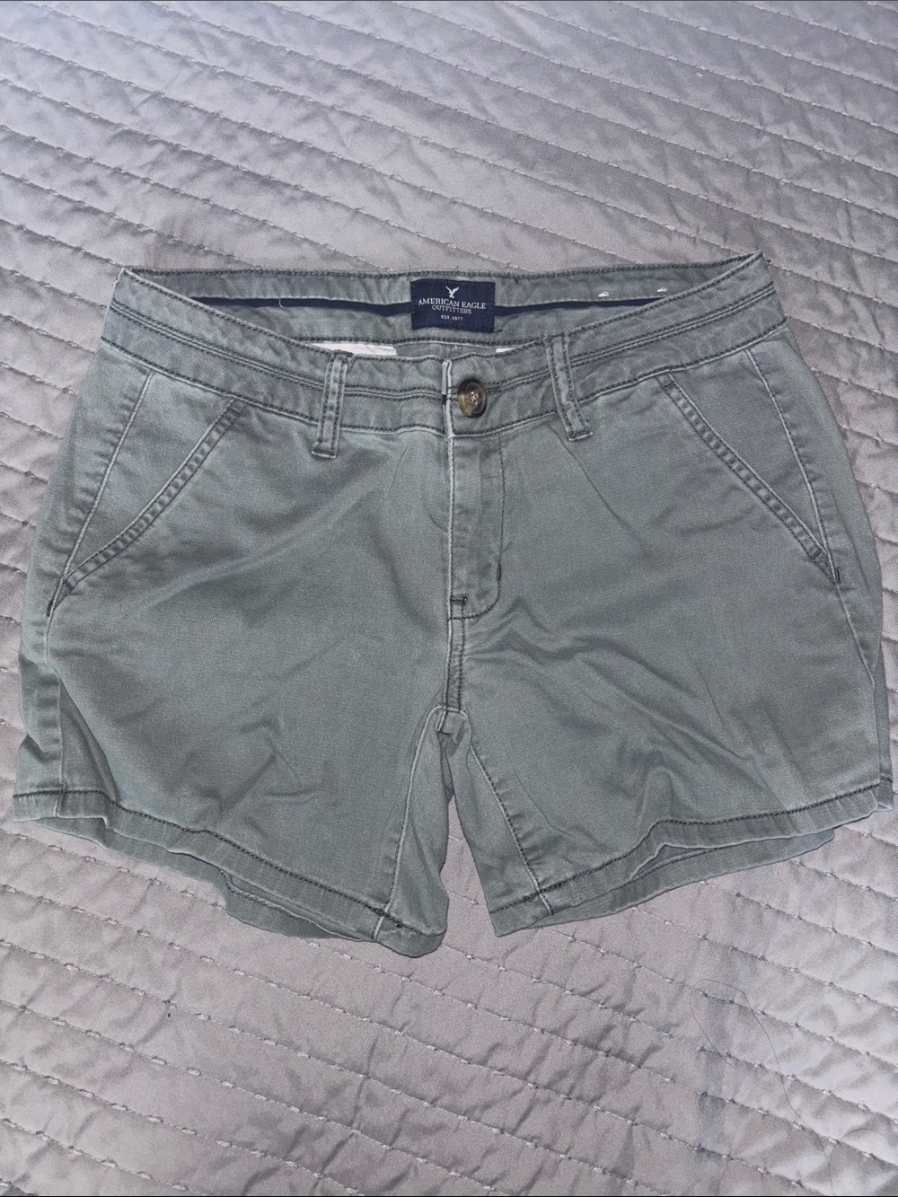 American Eagle Outfitters Sage Green Women's Midi Shorts